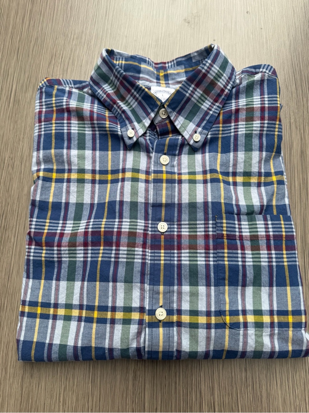 Brooks Brothers Regent Fit Madras Sport Shirt - Multi-Color Plaid